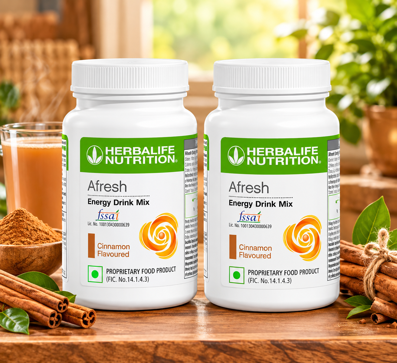 Herbalife Afresh Energy Drink Mix 50g Cinnamon Pack Of 2