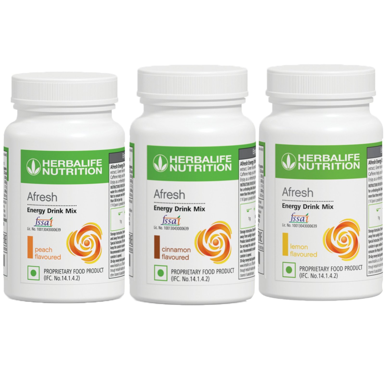 Herbalife Afresh Energy Drink Mix – Pack of 3 (Peach,Cinnamon&Lemon)